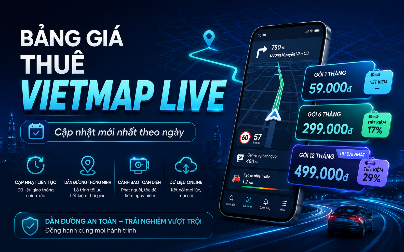 Bảng giá thuê VIETMAP LIVE mới nhất theo ngày